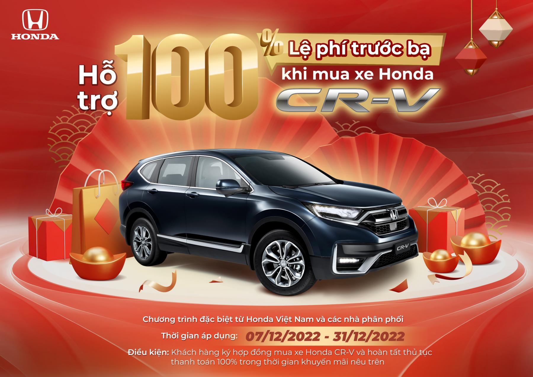 HỖ TRỢ 100% THUẾ TRƯỚC BẠ XE CR-V THÁNG 12/2022