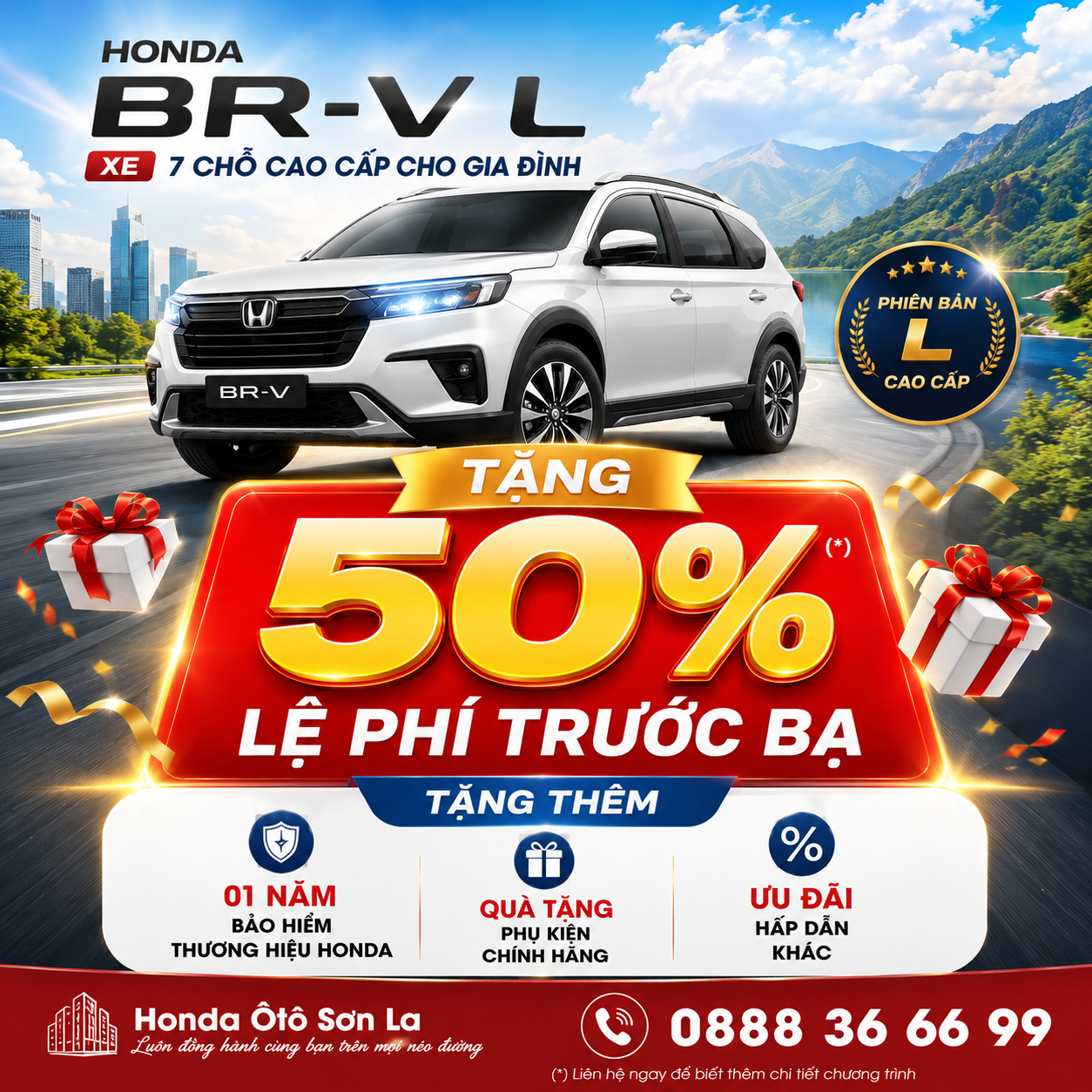 HONDA BR-V L: CƠ HỘI VÀNG SỞ HỮU XE 7 CHỖ CAO CẤP NGAY THÁNG 6